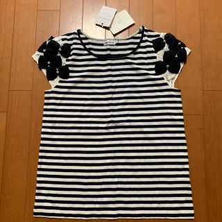 アナトリエ(anatelier)の新品☆ アナトリエのリボンモチーフ付きボーダーカットソー(カットソー(半袖/袖なし))