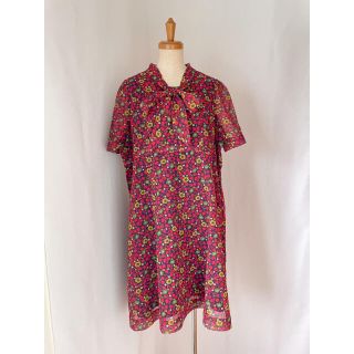 フラワー(flower)のused レトロ ポップ 花柄 ワンピース 古着 ヴィンテージ vintage(ミニワンピース)