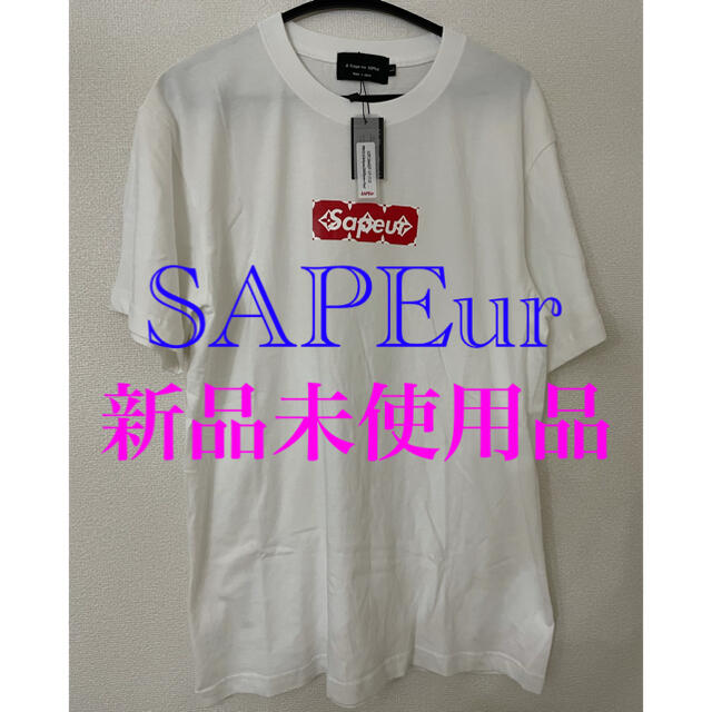 SAPEur サプール　ボックスロゴ 半袖　Tシャツ L ホワイト | フリマアプリ ラクマ