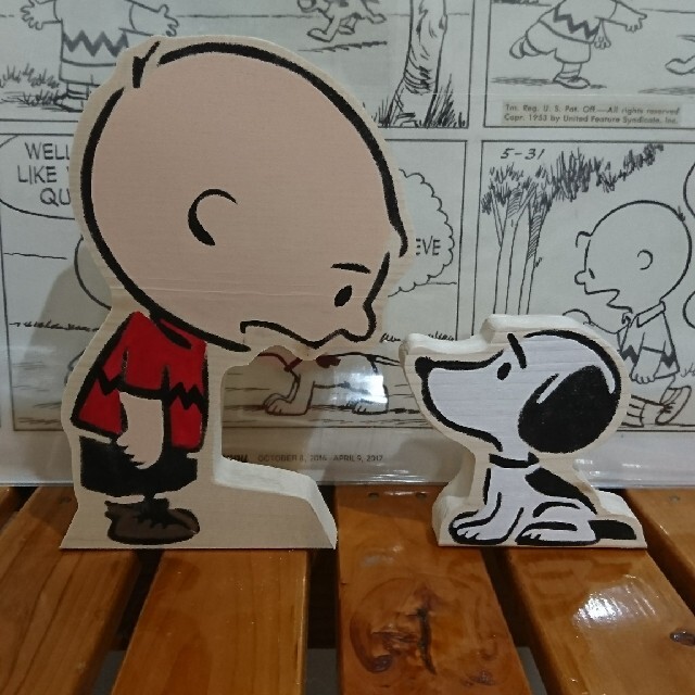 SNOOPY(スヌーピー)のぷま様専用☆☆チャーリーブラウン スヌーピー ウッドオブジェ ハンドメイドのインテリア/家具(インテリア雑貨)の商品写真