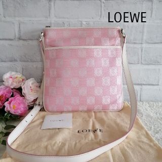 美品♥LOEWE ロエベ♥ショルダーバッグ アナグラム ピンク/白