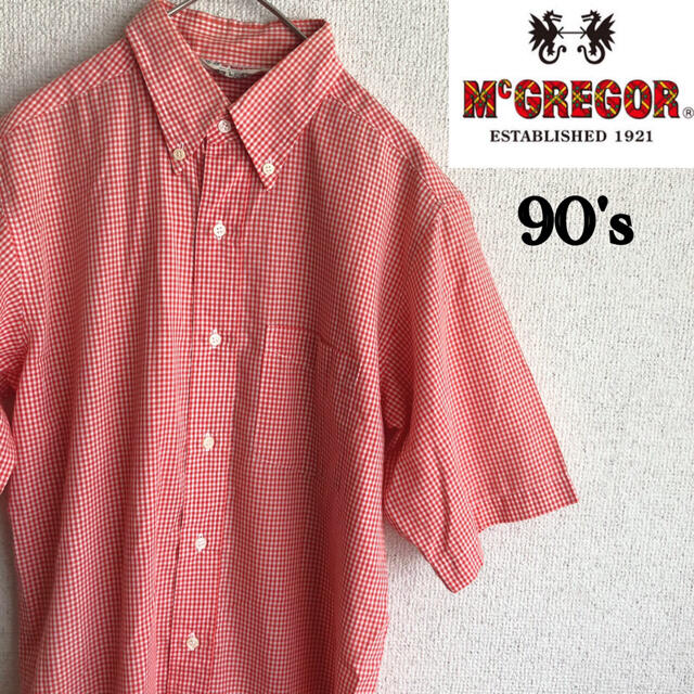 McGREGOR(マックレガー)の90s Mc GERGOR 半袖　ギンガムチェック　シャツ　マクレガー　L 古着 メンズのトップス(シャツ)の商品写真