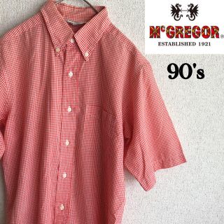 マックレガー(McGREGOR)の90s Mc GERGOR 半袖　ギンガムチェック　シャツ　マクレガー　L 古着(シャツ)