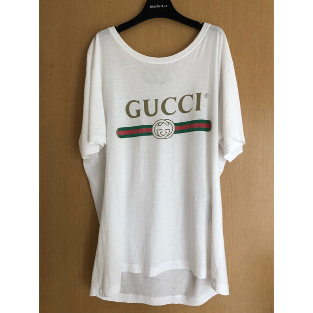 付属品あり】GUCCI ロゴ ウォッシュドオーバーサイズ Tシャツ 超大特価