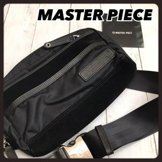 マスターピース(master-piece)の☆美品☆ マスターピース ボディバッグ ブラック ナイロン スウェード切替(ボディーバッグ)