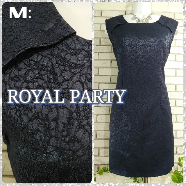 ROYAL PARTY(ロイヤルパーティー)のM：ストレッチ タイトワンピース／ロイヤルパーティー★超美品★ネイビー レディースのワンピース(ミニワンピース)の商品写真