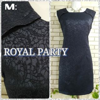 ロイヤルパーティー(ROYAL PARTY)のM：ストレッチ タイトワンピース／ロイヤルパーティー★超美品★ネイビー(ミニワンピース)