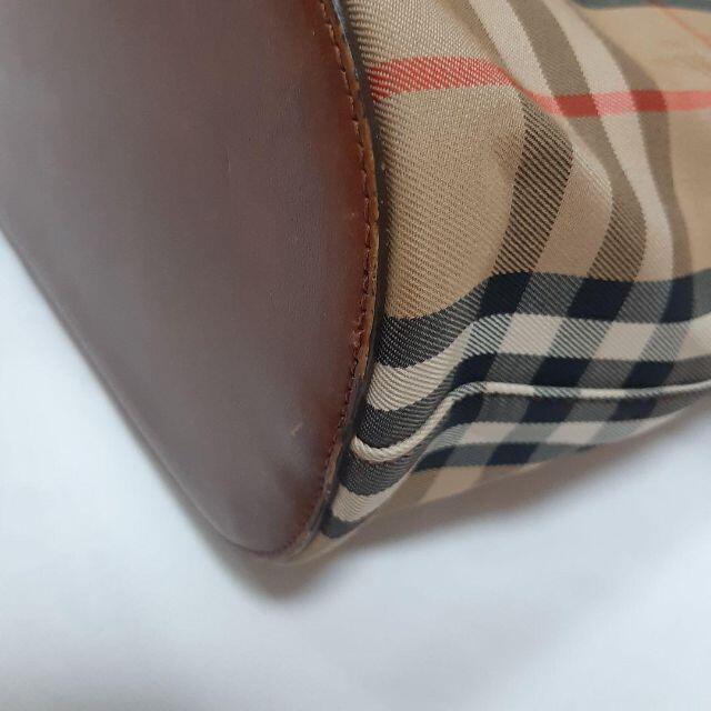 BURBERRY - 美品 バーバリー チェック ホース バッグ レザー