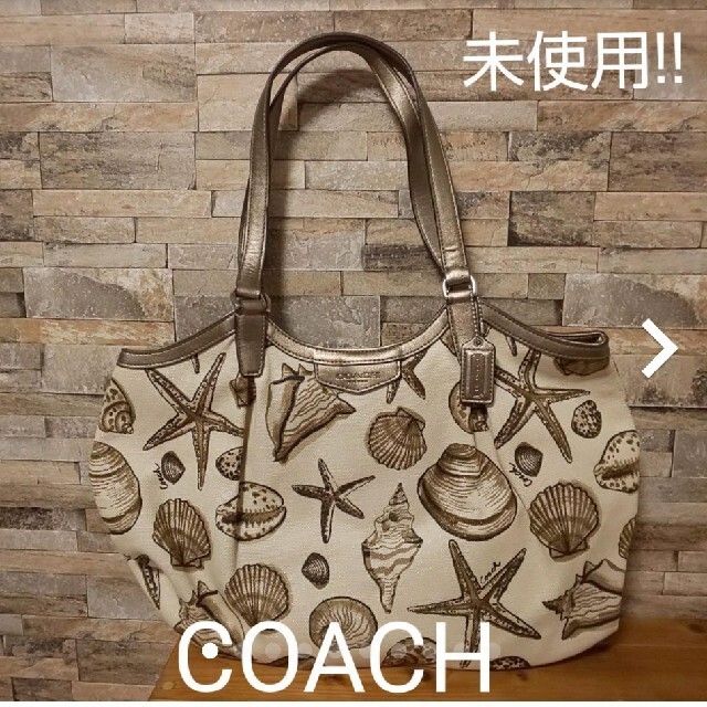 ショッピング最安値 夏にぴったりのcoachのオシャレ可愛いトートバッグ シェルプリント 貝殻 総柄 安い買蔵 Eitapesca Com