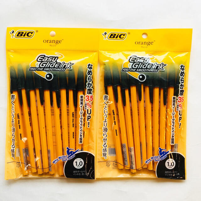 BIC オレンジ 油性 ボールペン 1.0mm 黒 20本 セット まとめ売り