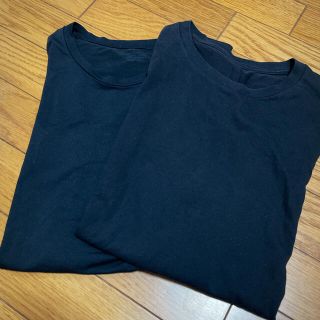 ユニクロ(UNIQLO)のUNIQLO ブラックTシャツ2点セット(Tシャツ/カットソー(半袖/袖なし))