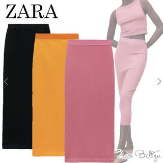 ザラ(ZARA)のZARA    スリムフィットタイトスカート　 ブラック　L(ロングスカート)
