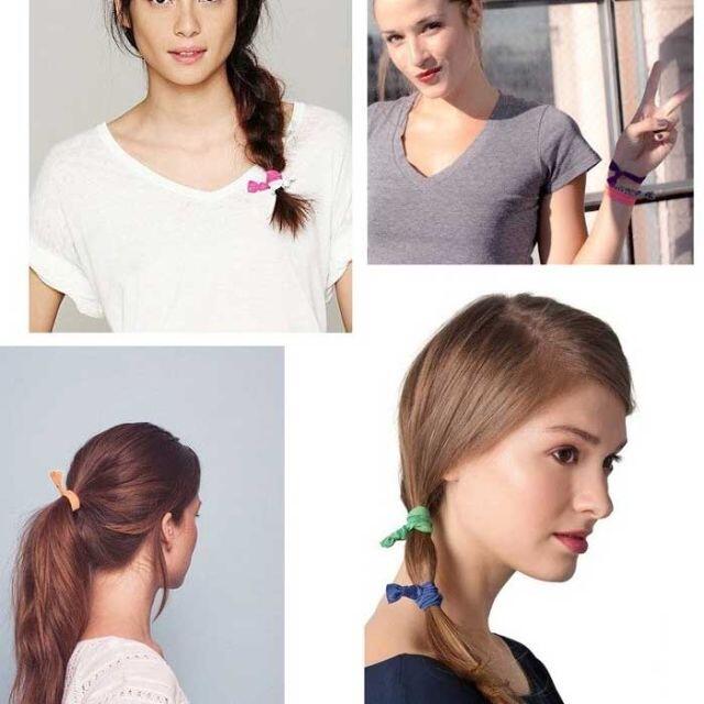 150本　HAIRTIE ヘアタイ ヘアゴム　ヘアバンド ブレスレット レディースのヘアアクセサリー(ヘアゴム/シュシュ)の商品写真