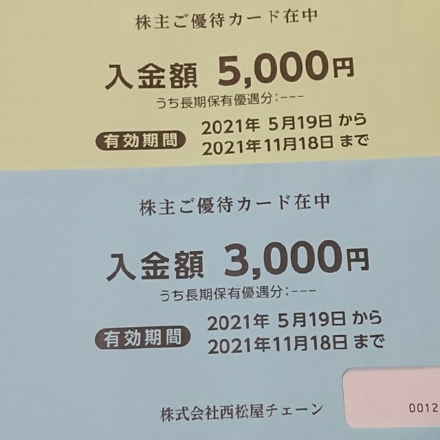 西松屋(ニシマツヤ)の西松屋 株主優待券 8000円分 送料込み チケットの優待券/割引券(ショッピング)の商品写真