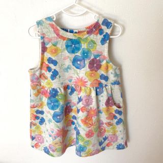 グラニフ(Design Tshirts Store graniph)のデザインTシャツグラニフ 花柄ワンピース グレー 女の子 90cm(ワンピース)