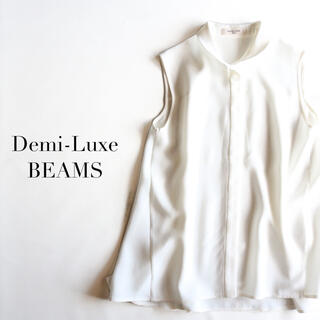 デミルクスビームス(Demi-Luxe BEAMS)のDemiLuxeBEAMS✨ノースリーブ ボリューム バックフレアブラウス S(シャツ/ブラウス(半袖/袖なし))