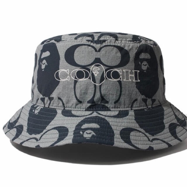 A BATHING APE(アベイシングエイプ)のBAPE COACH BUCKET HAT Lサイズ ベイプ APE コラボ メンズの帽子(ハット)の商品写真