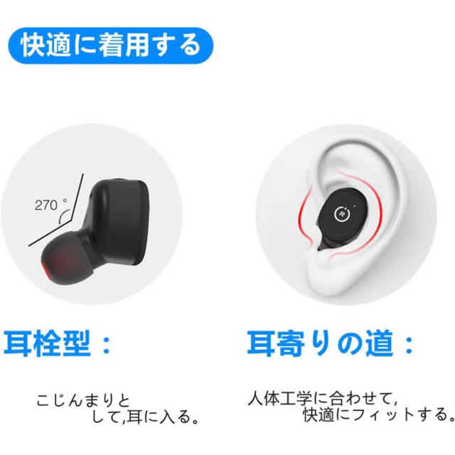 Bluetooth イヤホン 完全ワイヤレスイヤホン 片耳 防水進化版  スマホ/家電/カメラのオーディオ機器(ヘッドフォン/イヤフォン)の商品写真