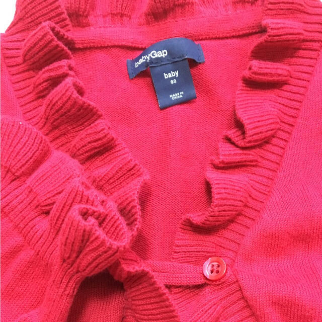 babyGAP(ベビーギャップ)の交渉中　babygap☆used☆90☆カーディガン・ローズ キッズ/ベビー/マタニティのキッズ服女の子用(90cm~)(カーディガン)の商品写真