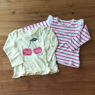 ベルメゾン(ベルメゾン)の【値下げ】トップス　女の子　2枚セット　サイズ100(Tシャツ/カットソー)