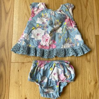 ベビーギャップ(babyGAP)のbabyGAP 花柄くすみカラーセットアップ80(ワンピース)