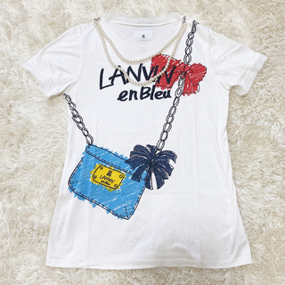 ランバンオンブルー(LANVIN en Bleu)のランバンオンブルー Tシャツ パール付き(Tシャツ(半袖/袖なし))