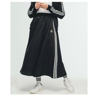 アディダス(adidas)のadidas Originals ロング サテン スカート　ブラック　Sサイズ(ロングスカート)