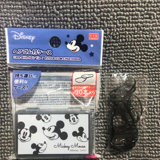 ディズニー(Disney)の◎未使用品〒20本黒ヘアゴム付きミッキーマウスケース 1個(キャラクターグッズ)