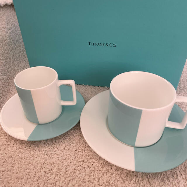 Tiffany & Co.(ティファニー)のTiffany ティファニー　カラーブロック　カップ＆ソーサー　2客セット　新品 インテリア/住まい/日用品のキッチン/食器(食器)の商品写真