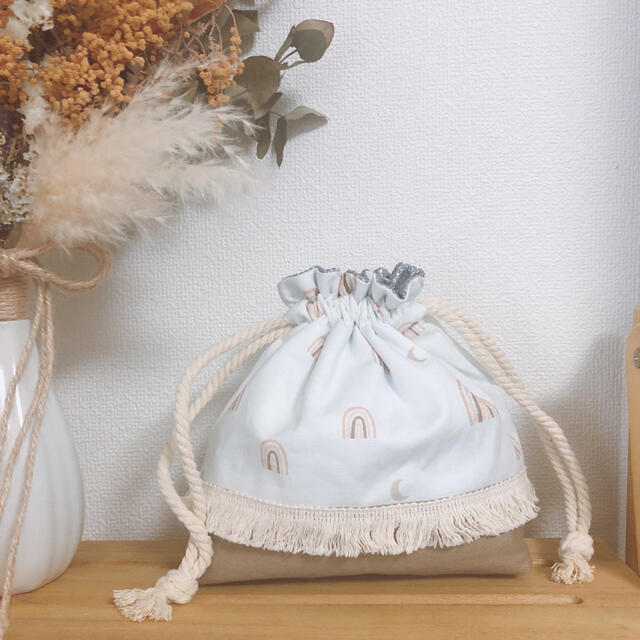 オンライン格安 保温・保冷巾着 ハンドメイド 虹×月 88383.75円 ポーチ