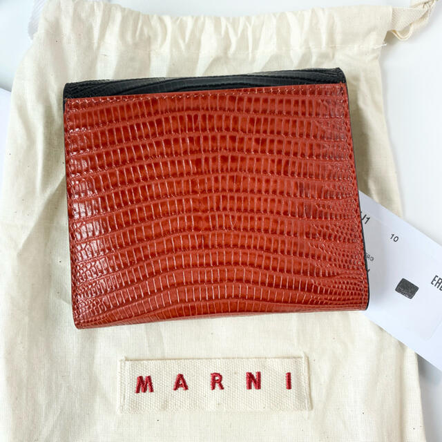 【タグ付新品未使用】Marni クロコ型押し 折り財布 レアカラー