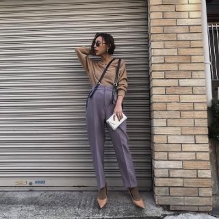 アメリヴィンテージ(Ameri VINTAGE)の値下げAmeri vintage*LEATHER SUSPENDER PANTS(クロップドパンツ)