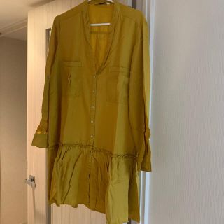 ザラ(ZARA)のZARA ワンピース シャツワンピース+緑EMODAトップス(ひざ丈ワンピース)