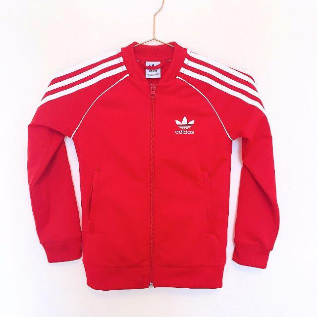 adidas(アディダス)の【adidas】キッズ 上下セット ジャージ 130サイズ 赤 キッズ/ベビー/マタニティのキッズ服男の子用(90cm~)(ジャケット/上着)の商品写真