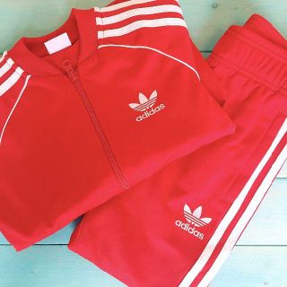 アディダス(adidas)の【adidas】キッズ 上下セット ジャージ 130サイズ 赤(ジャケット/上着)