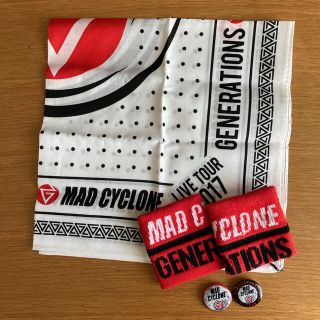 ジェネレーションズ(GENERATIONS)のMAD CYCLONEバンダナ、リストバンド、缶バッジ(アイドルグッズ)