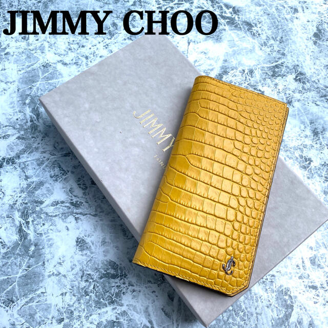 JIMMY CHOO - 【未使用品】JIMMY CHOO クロコ型押し長財布 イエロー 激 ...