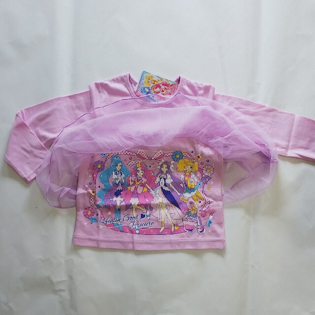 BANDAI(バンダイ)のチュールレース長袖Tシャツ(ヒーリングっどプリキュア) キッズ/ベビー/マタニティのキッズ服女の子用(90cm~)(Tシャツ/カットソー)の商品写真