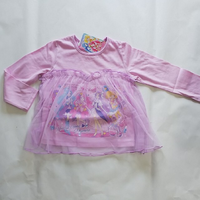 BANDAI(バンダイ)のチュールレース長袖Tシャツ(ヒーリングっどプリキュア) キッズ/ベビー/マタニティのキッズ服女の子用(90cm~)(Tシャツ/カットソー)の商品写真