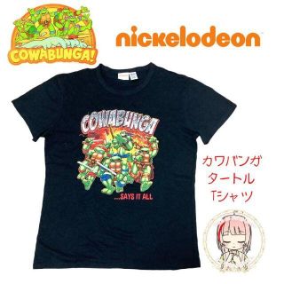 ニンジャタートルズ ビッグプリント ビンテージ Tシャツ 半袖 L デカロゴ(Tシャツ/カットソー(半袖/袖なし))