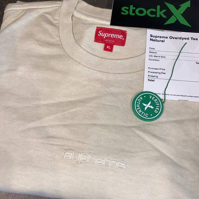 supreme overdyed tee natural 希少XL