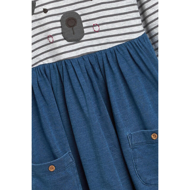 NEXT(ネクスト)の【新品】next ネイビークマ ジャージーワンピース（ガールズ） キッズ/ベビー/マタニティのベビー服(~85cm)(ワンピース)の商品写真