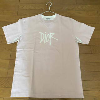 ディオール(Dior)のDior  Shawn Stussy ロゴ　Tシャツ(Tシャツ/カットソー(半袖/袖なし))