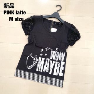 ピンクラテ(PINK-latte)の新品　PINK latte レース パフスリーブ　カットソー　半袖Tシャツ (カットソー(半袖/袖なし))