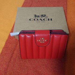 コーチ(COACH)のコーチ　財布　大人気　新作　ミディアム コーナー ジップ ウォレット レッド(財布)