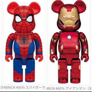メディコムトイ(MEDICOM TOY)の新品 1番くじ マーベル ベアブリック アイアンマン スパイダーマン 400%(その他)