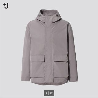 ユニクロ(UNIQLO)の+J　オーバーサイズマウンテンパーカ　グレー　メンズMサイズ(マウンテンパーカー)