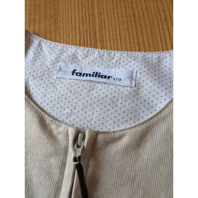 familiar(ファミリア)のfamiliar　ジャンパースカート　ワンピース　ベージュ　110 キッズ/ベビー/マタニティのキッズ服女の子用(90cm~)(ワンピース)の商品写真