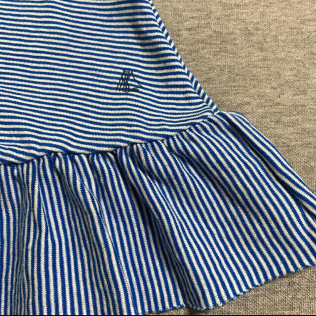 PETIT BATEAU(プチバトー)の【美品】　プチバトー　ボーダー　ワンピース　116 キッズ/ベビー/マタニティのキッズ服女の子用(90cm~)(ワンピース)の商品写真