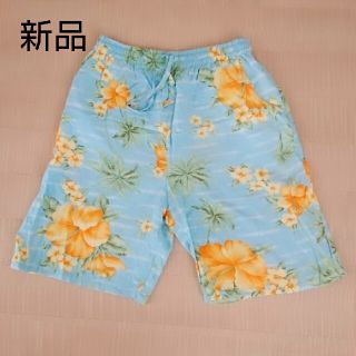 新品　レディース　アロハハーフパンツ　水色(ハーフパンツ)